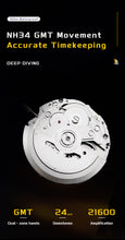 Lade das Bild in den Galerie-Viewer, TOPHILL Automatic Watches for Men|Diving Watch 300M Waterproof|GMT Watch|Super Luminous|Screw-Down Crown &amp; HEV|Ceramic Bezel|316L Stainless Steel &amp; Sapphire Crystal|Black Luxury Watch for Business Scuba Diving|Gift for Men tophillwatch.com
