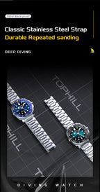 TOPHILL Automatic Watches for Men|Diving Watch 300M Waterproof|GMT Watch|Super Luminous|Screw-Down Crown & HEV|Ceramic Bezel|316L Stainless Steel & Sapphire Crystal|Black Luxury Watch for Business Scuba Diving|Gift for Men tophillwatch.com