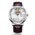 TOPHILL Men's Tourbillon Automatic Mechanical Watch 42.5mm Sapphire Crystal Leather Strap 5ATM Waterproof Retrograde Date Power Reserve Display Luxury Watch TU009G tophillwatch.com