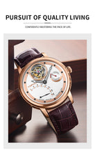 Lade das Bild in den Galerie-Viewer, TOPHILL Men's Tourbillon Automatic Mechanical Watch 42.5mm Sapphire Crystal Leather Strap 5ATM Waterproof Retrograde Date Power Reserve Display Luxury Watch TU009G tophillwatch.com
