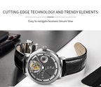 TOPHILL Men's Tourbillon Automatic Mechanical Watch 42.5mm Sapphire Crystal Leather Strap 5ATM Waterproof Retrograde Date Power Reserve Display Luxury Watch TU009G tophillwatch.com