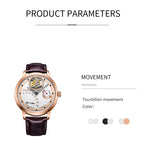 TOPHILL Men's Tourbillon Automatic Mechanical Watch 42.5mm Sapphire Crystal Leather Strap 5ATM Waterproof Retrograde Date Power Reserve Display Luxury Watch TU009G tophillwatch.com
