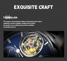 Charger l'image dans la galerie, TOPHILL Men's Tourbillon Automatic Mechanical Watch 43.7mm Sapphire Crystal Leather Strap 5ATM Waterproof Kinetic Energy Reserve Display Luxury Dress Watch TU013G tophillwatch.com
