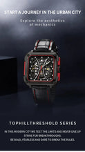 Lade das Bild in den Galerie-Viewer, TOPHILL Men's Square Skeleton Watch - 42mm Automatic Mechanical, 28D0 Movement, Open-Work Dial, 316L Stainless Steel, Sapphire Glass, Leather Band, 5ATM Water Resistant tophillwatch.com
