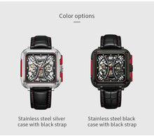 Lade das Bild in den Galerie-Viewer, TOPHILL Men's Square Skeleton Watch - 42mm Automatic Mechanical, 28D0 Movement, Open-Work Dial, 316L Stainless Steel, Sapphire Glass, Leather Band, 5ATM Water Resistant tophillwatch.com
