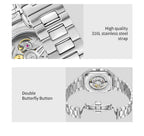 TOPHILL Men's Square Automatic Watch - 39mm 316L Steel Case & Bracelet, Date Window, Sapphire Glass, 5ATM Water Resistant, Butterfly Clasp, Luxury Sports Watch tophillwatch.com