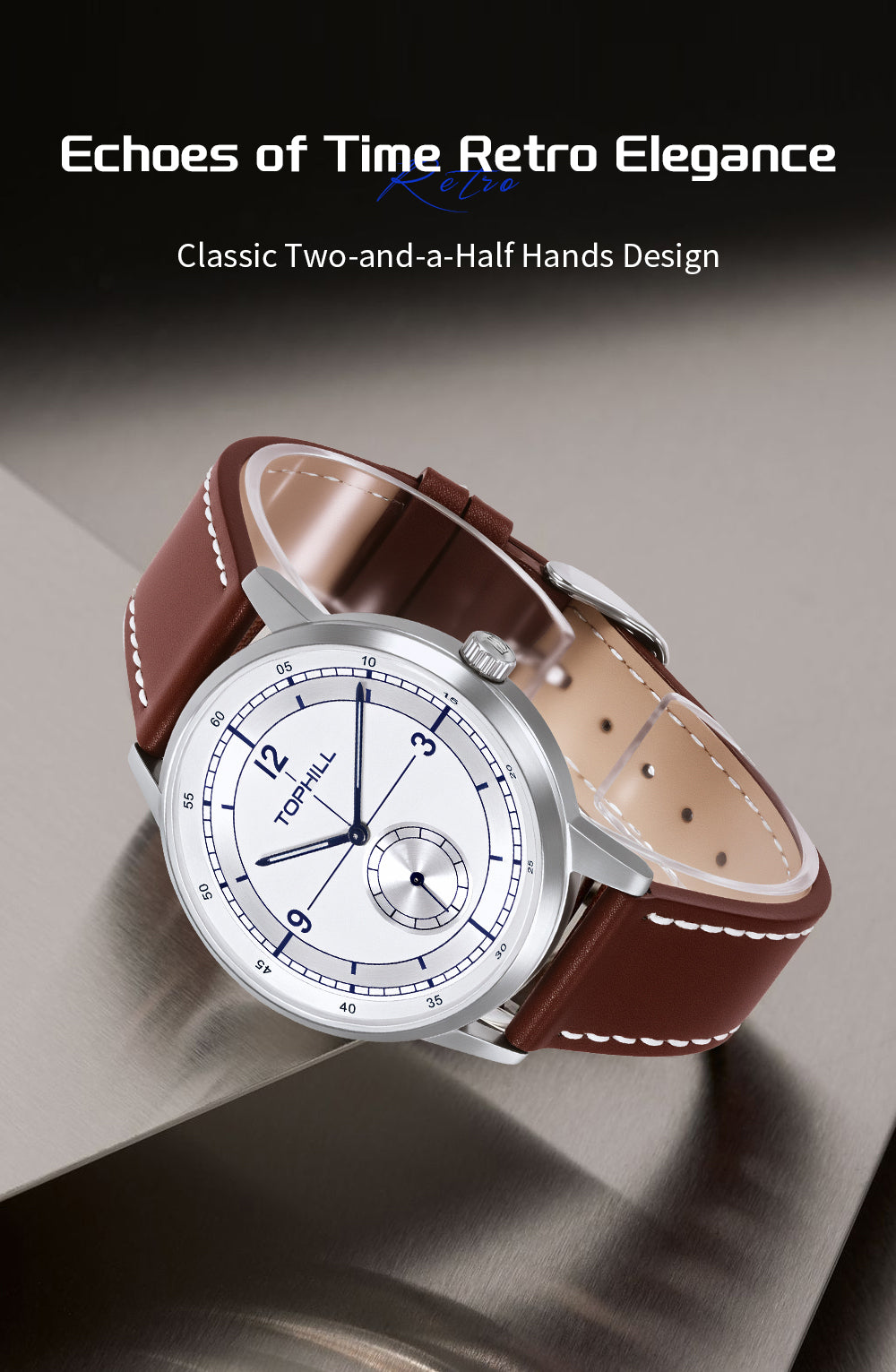 TOPHILL Men's Field Watch TD098G - 42mm Stainless Steel Case, Sapphire Glass, Colorful NATO Strap, Japanese Quartz Movement, 5ATM Water Resistant, Everyday Casual Watch for Men tophillwatch.com