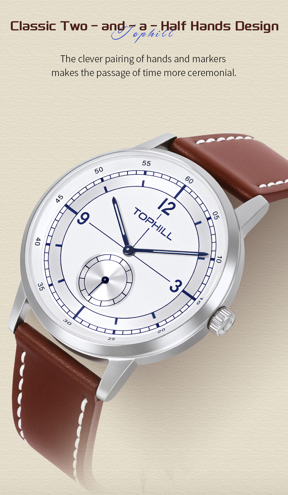 TOPHILL Men's Field Watch TD098G - 42mm Stainless Steel Case, Sapphire Glass, Colorful NATO Strap, Japanese Quartz Movement, 5ATM Water Resistant, Everyday Casual Watch for Men tophillwatch.com