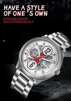 TOPHILL Men's Automatic Mechanical Watch - 44mm Open-Work Racing Dial, 21,600 BPH Self-Winding, 316L Stainless Steel, Sapphire Glass, 5ATM Water Resistant, Sport Luxury Wristwatch tophillwatch.com