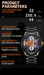 TOPHILL Men's Automatic Mechanical Watch - 44mm Open-Work Racing Dial, 21,600 BPH Self-Winding, 316L Stainless Steel, Sapphire Glass, 5ATM Water Resistant, Sport Luxury Wristwatch tophillwatch.com