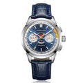 TOPHILL Men's Chronograph Watch Hand-Winding Mechanical Power Reserve Stainless Steel Case Genuine Dress Wristwatch Waterproof Kim003G