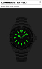 TOPHILL Men's Automatic Dive Watch 300M Waterproof, NH35 Movement, Sapphire Crystal, 316L Steel Bracelet, Luminous Dial, Date Function, Professional Diving Equipment TD008G tophillwatch.com