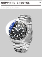 TOPHILL Men's Automatic Dive Watch 300M Waterproof, NH35 Movement, Sapphire Crystal, 316L Steel Bracelet, Luminous Dial, Date Function, Professional Diving Equipment TD008G tophillwatch.com