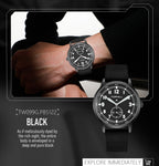 TOPHILL Men's Tactical Field Watch - 40mm Japan Quartz Movement, Canvas Band, Luminous Dial, Small Seconds, Sapphire Glass, Military Style Outdoor Watch for Men tophillwatch.com
